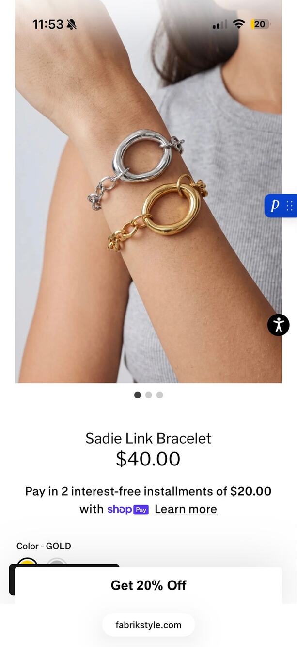 NWT $40 FAB’rik Sadie link bracelet